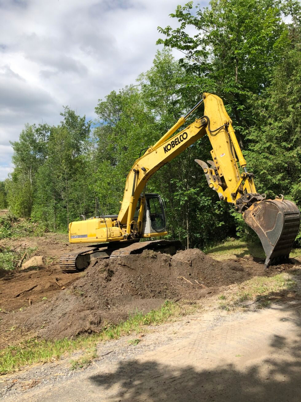 An excavator during site preparation